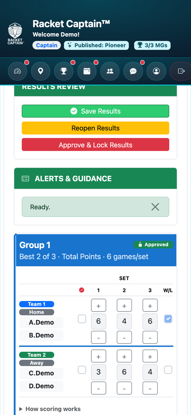 Results to approve